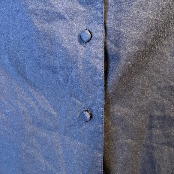 Vintage navy blue button down short sleeve blouse - Picture 7 of 12